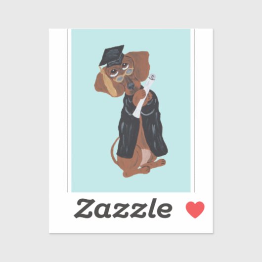 Dachshund Absolvent Aufkleber (Blatt)