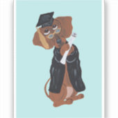 Dachshund Absolvent Aufkleber (Vorderseite)