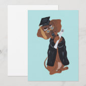 Dachshund-Absolvent Einladung (Vorne/Hinten)