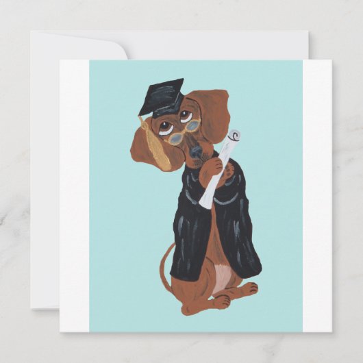 Dachshund-Absolvent Feiertagskarte (Vorderseite)