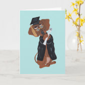 Dachshund-Absolvent Karte (Gelbe Blume)