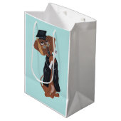 Dachshund Absolvent Mittlere Geschenktüte (Vorderseite Schrägansicht)