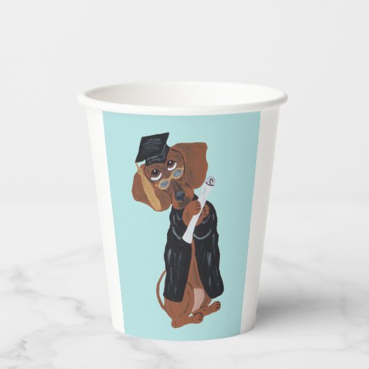 Dachshund Absolvent Pappbecher (Vorderseite)