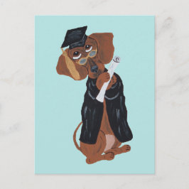 Dachshund-Absolvent Postkarte