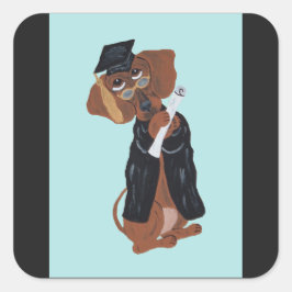 Dachshund Absolvent Quadratischer Aufkleber