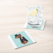 Dachshund Absolvent Rechteckiger Pappuntersetzer (Vor Ort)