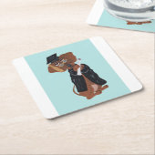 Dachshund Absolvent Rechteckiger Pappuntersetzer (angewinkelt)