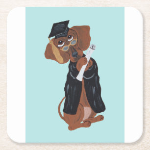 Dachshund Absolvent Rechteckiger Pappuntersetzer