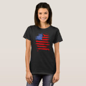 Dachshund And America Flag Patriotic Weiner Dog T-Shirt (Vorne ganz)