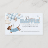 Dachshund and Balloons Blue Diaper Raffle Begleitkarte (Vorderseite)