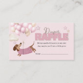 Dachshund and Balloons Pink Diaper Raffle Begleitkarte (Vorderseite)