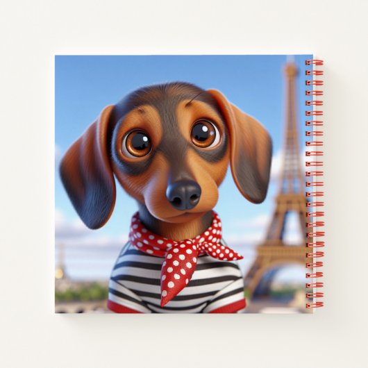 Dachshund and Eiffel Tower, by Natasha Us   Notizblock (Rückseite)