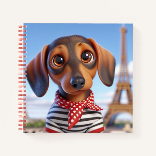 Dachshund and Eiffel Tower, by Natasha Us   Notizblock (Vorderseite)