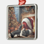 Dachshund and Santa Ornament Aus Metall (Links)