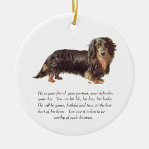 Dachshund Andenken - Männlich Keramikornament