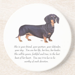 Dachshund-Andenken - Weiblich Sandstein Untersetzer