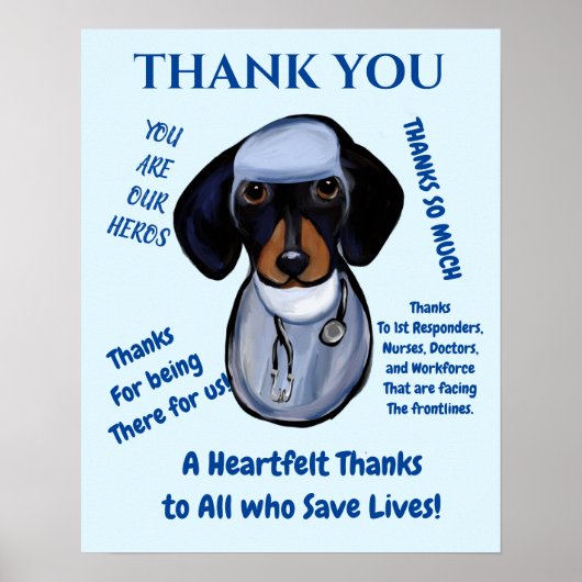 Dachshund-Arzt Poster (Vorne)