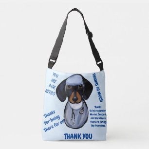 DACHSHUND-ARZT TRAGETASCHEN MIT LANGEN TRÄGERN