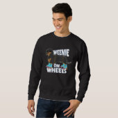 Dachshund auf Rädern Rollschuhe  Sonnenbrille Sweatshirt (Vorne ganz)