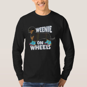 Dachshund auf Rädern Rollschuhe  Sonnenbrille T-Shirt