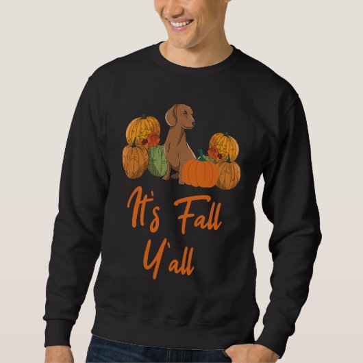 Dachshund Autumn Fall Season Leopard Pumpkin Dog Sweatshirt (Vorderseite)