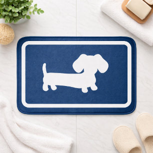Dachshund-Badematte Navy Blau Doxie Badezimmertepp Badematte