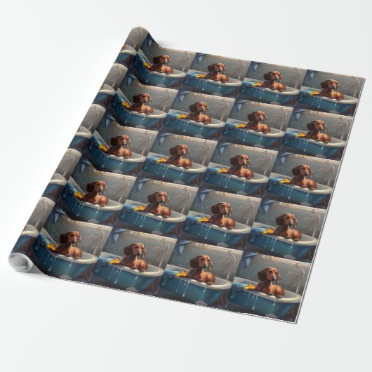 Dachshund Badezeit Spaß Geschenkpapier (Ungerollt)