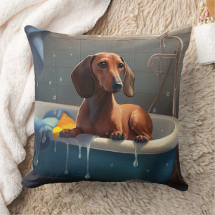 Dachshund Badezeit Spaß Kissen