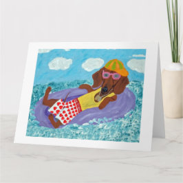 Dachshund Beach Bum Karte