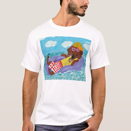 Dachshund Beach Bum T-Shirt (Vorderseite)