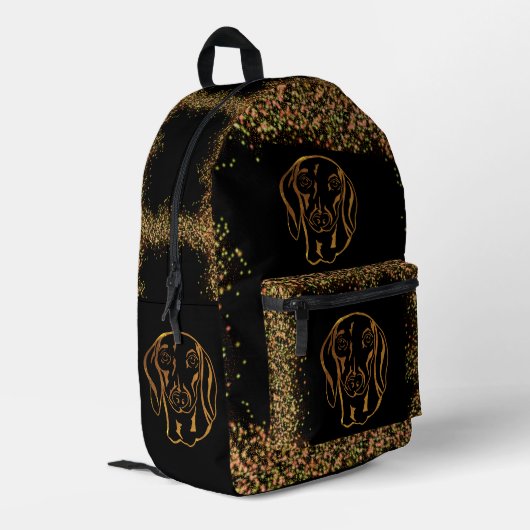 DACHSHUND BEDRUCKTER RUCKSACK (Rückseitige Ecke links)