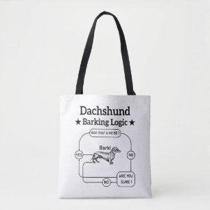 Dachshund Bellen Logik Lustiger Wiener Hund Sarkas Tasche