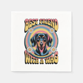 Dachshund Bester Freund Mit Einem Schwanzwedeln Serviette