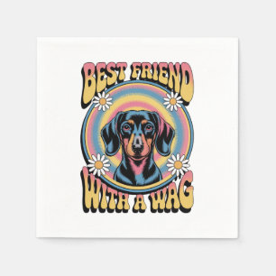 Dachshund Bester Freund Mit Einem Schwanzwedeln Serviette