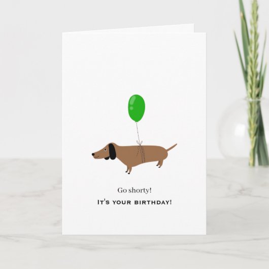 Dachshund Birthday Humor Charming Cute Playful Fun Karte (Vorderseite)