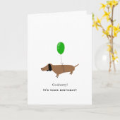 Dachshund Birthday Humor Charming Cute Playful Fun Karte (Gelbe Blume)