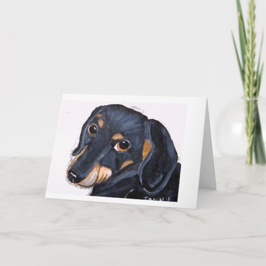 Dachshund black and Tan Notecard Karte (Vorderseite)