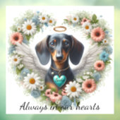 Dachshund Blumiges Herz Fensteraufkleber (Blatt 3)