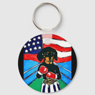 Dachshund Boxer Schlüsselanhänger