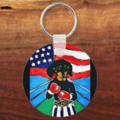 Dachshund Boxer Schlüsselanhänger (Vorderseite)