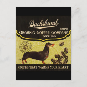 Dachshund Brand – Bio-Kaffeeunternehmen Postkarte