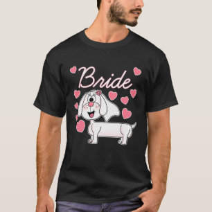 Dachshund-Braut Hochzeitshund Brautjungfer T-Shirt
