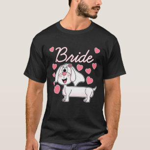 Dachshund-Braut Hochzeitshund  Brautjungfer T-Shirt