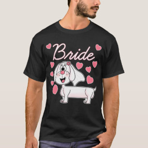 Dachshund-Braut Hochzeitshund Junggesellinnenabsch T-Shirt