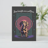 Dachshund Brave Hearts Often Come In Small Frames Dankeskarte (Stehend Vorderseite)
