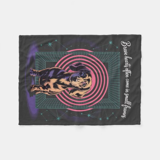 Dachshund Brave Hearts Often Come In Small Frames Fleecedecke (Vorderseite (Horizontal))