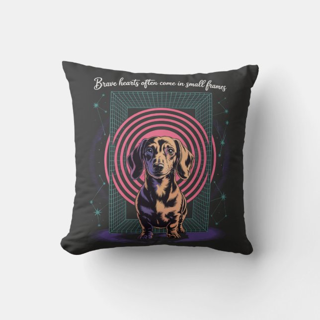 Dachshund Brave Hearts Often Come In Small Frames Kissen (Vorderseite)