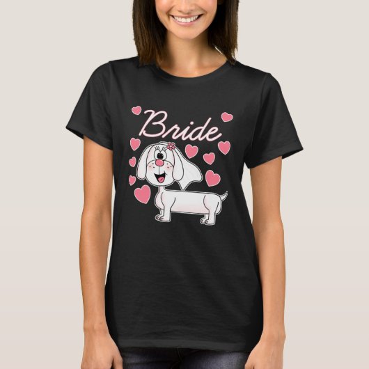 Dachshund Bride Wedding Dog Bridal Shower T-Shirt (Vorderseite)