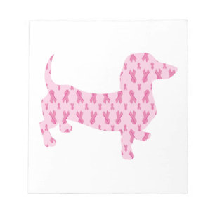 Dachshund Brustkrebs-Bewusstsein Notizblock