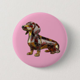 Dachshund-Buntglas-Knopf Button